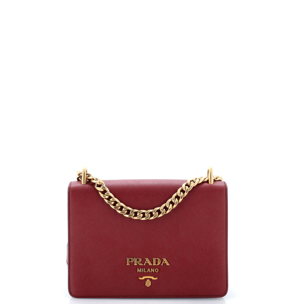 Prada Small Chain Flap Bag Saffiano Leather